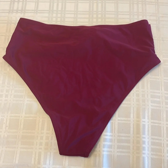 Beachside Wine Hi-leg Wrap front Swim Botyoms - Picture 4 of 4